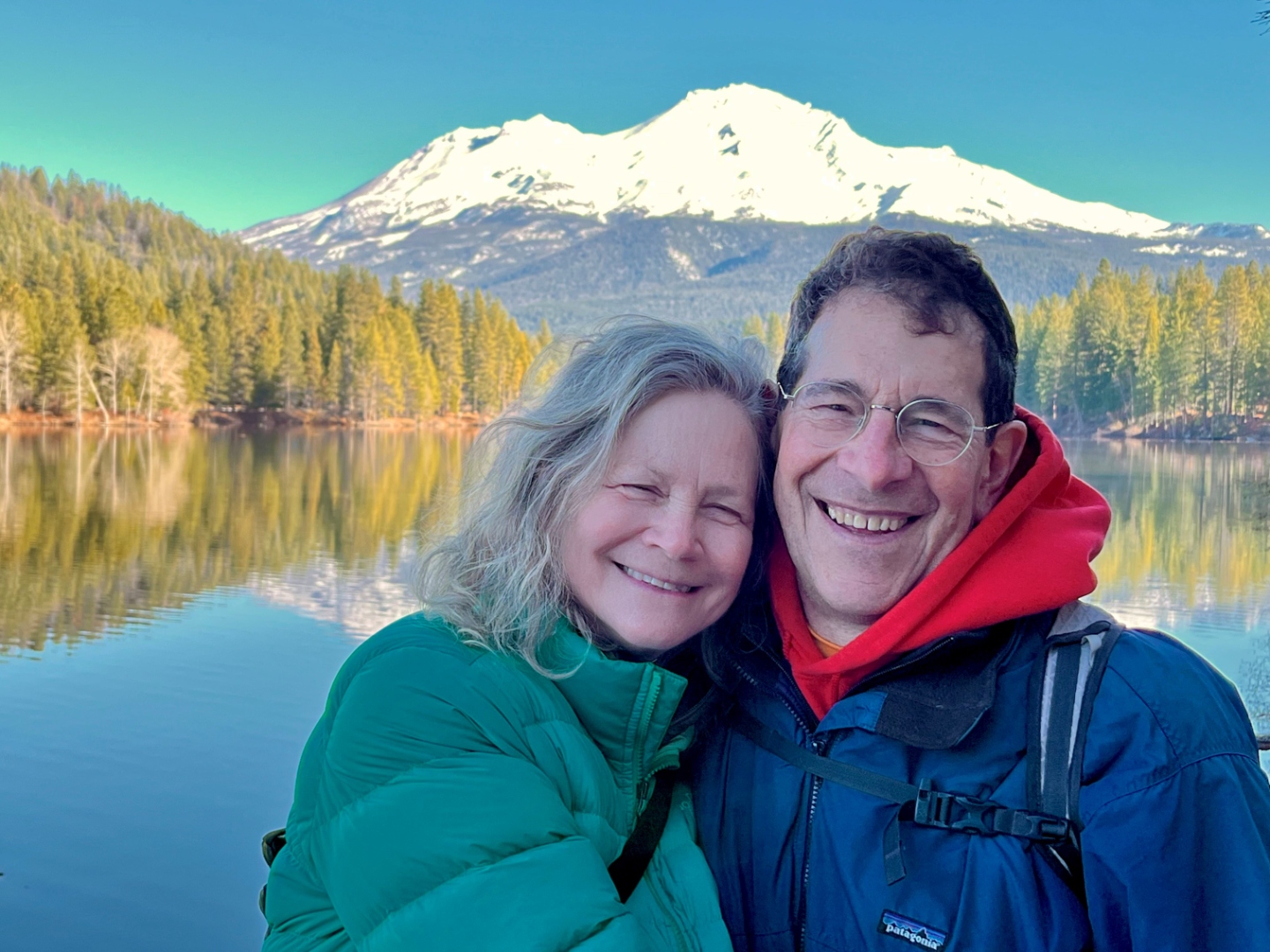 Paula Selis and Jon Fine at Mt. Shasta
